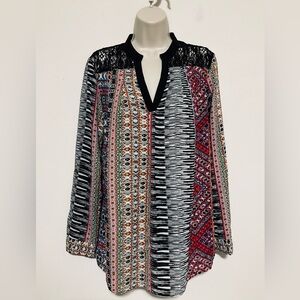 Zac & Rachel tunic top medium Aztec print